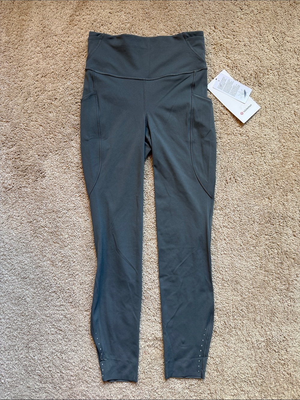 lululemon athletica Dark Gray Fast and Free High-Rise Leggings 25’’ with Pockets